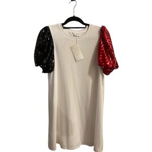 TCEC‎ Women Mini Dress with Sequin Shoulders Size M "Let's go Dawgs"